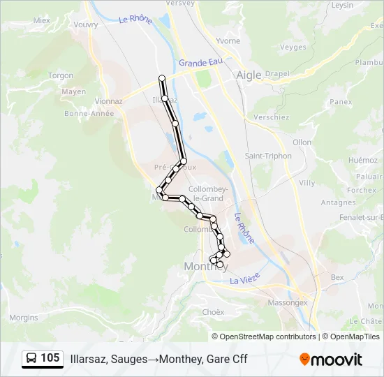 105 Bus Line Map