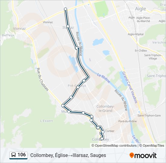 106 Bus Line Map