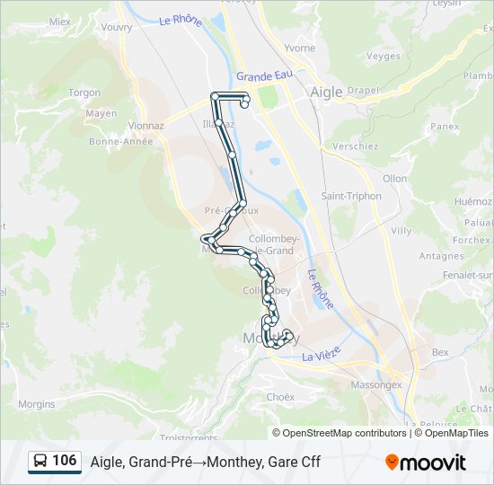 106 Bus Line Map