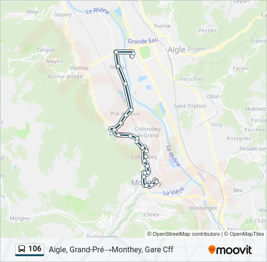 106 Bus Line Map