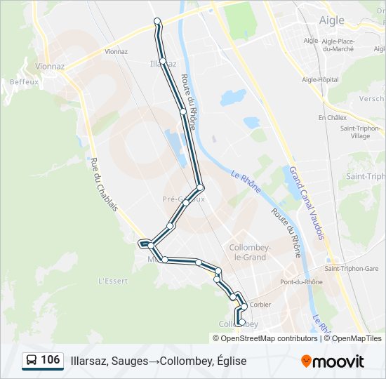 106 Bus Line Map