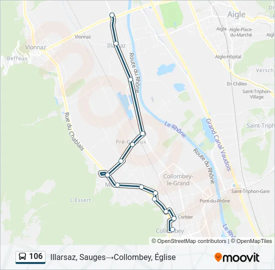106 Bus Line Map