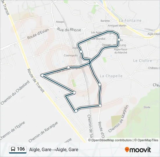 106 Bus Line Map