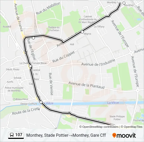 107 Bus Line Map