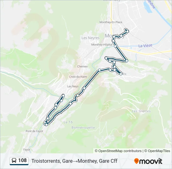 108 Bus Line Map