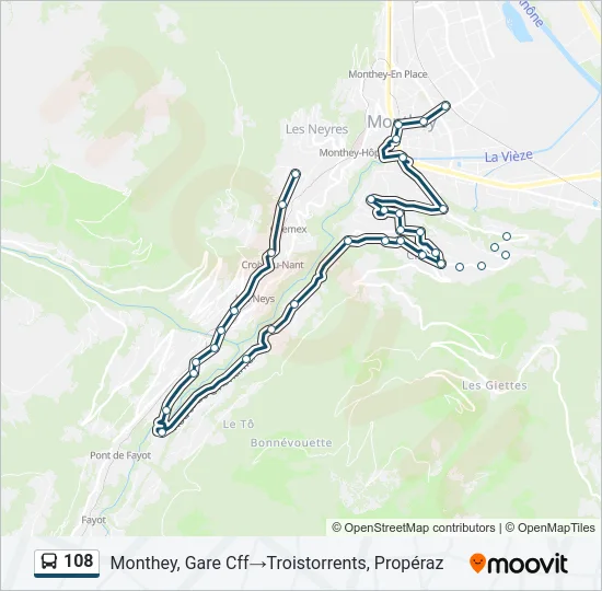 108 Bus Line Map