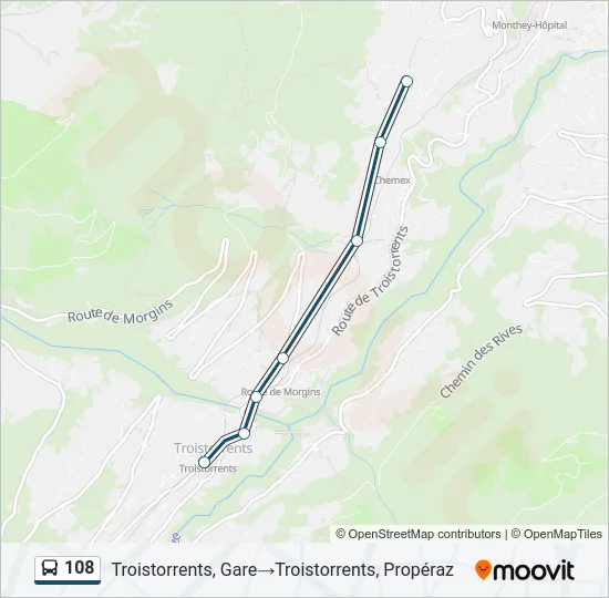 108 Bus Line Map