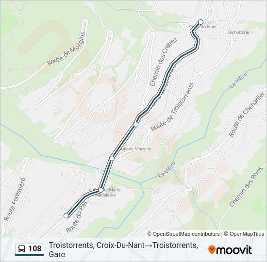 108 Bus Line Map
