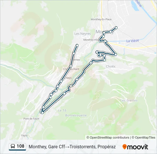 108 Bus Line Map