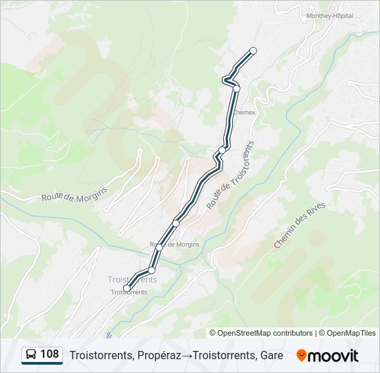 108 Bus Line Map