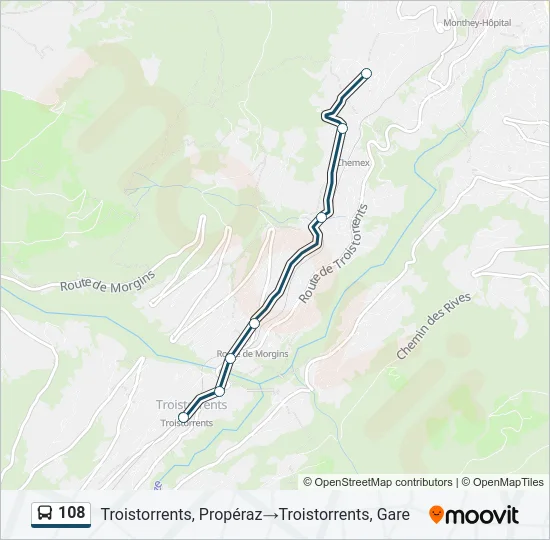 108 Bus Line Map