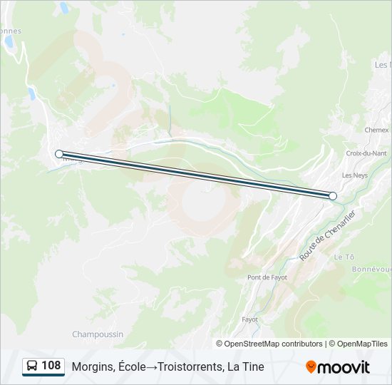 108 Bus Line Map