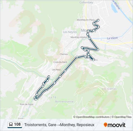 108 Bus Line Map