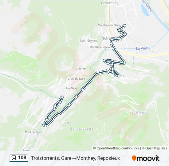 108 Bus Line Map