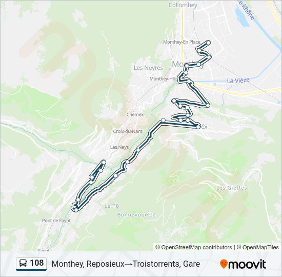108 Bus Line Map