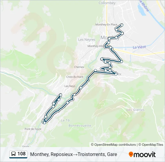 108 Bus Line Map