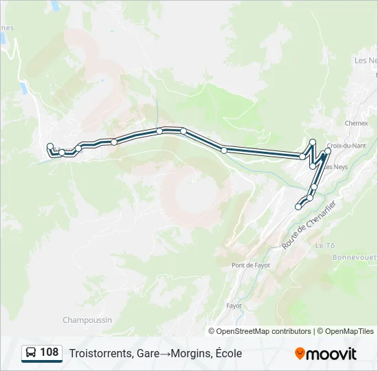 108 Bus Line Map