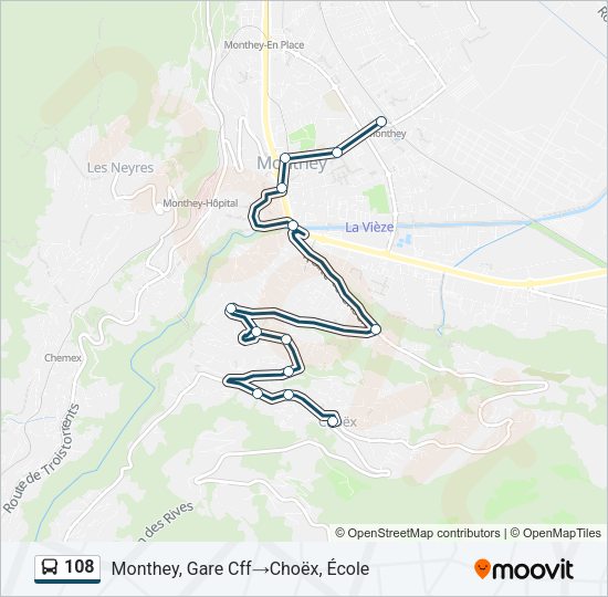 108 Bus Line Map