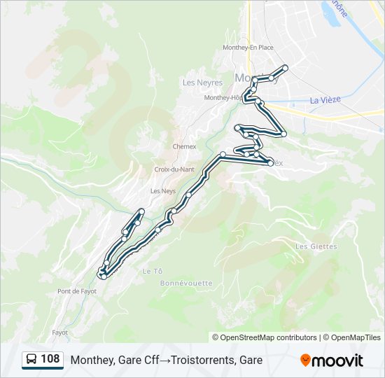 108 Bus Line Map