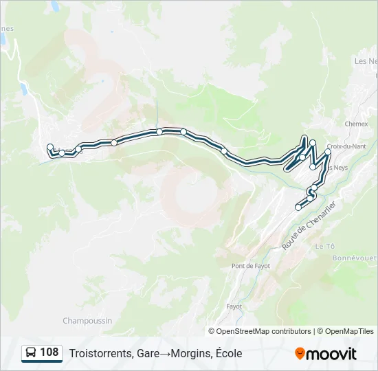 108 Bus Line Map