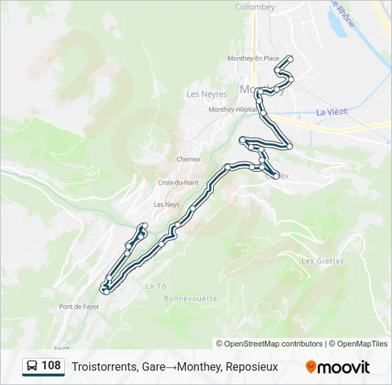 108 Bus Line Map