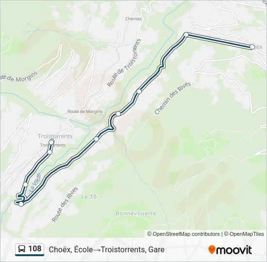108 Bus Line Map