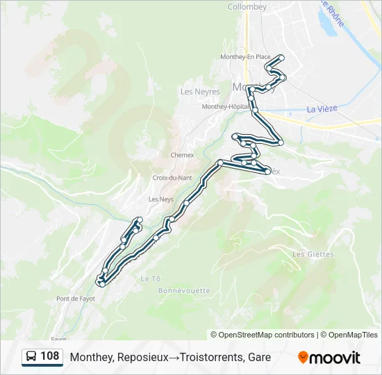 108 Bus Line Map