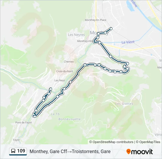 109 Bus Line Map