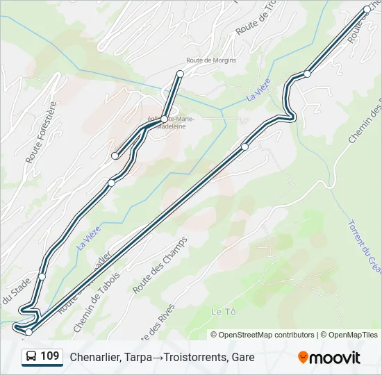 109 Bus Line Map