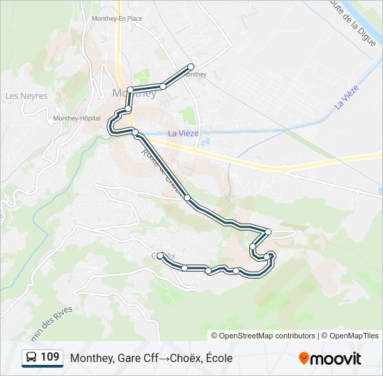 109 Bus Line Map