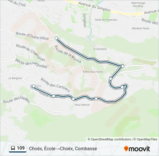 109 Bus Line Map