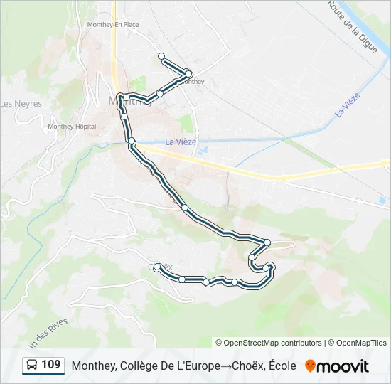 109 Bus Line Map