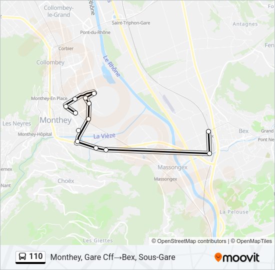 110 Bus Line Map