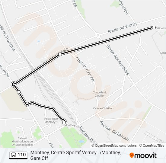 110 Bus Line Map