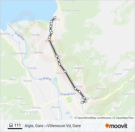111 Bus Line Map