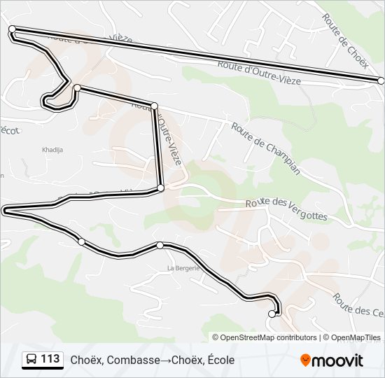 113 Bus Line Map
