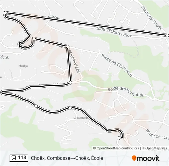 113 Bus Line Map