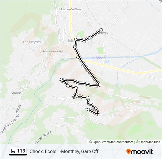 113 Bus Line Map