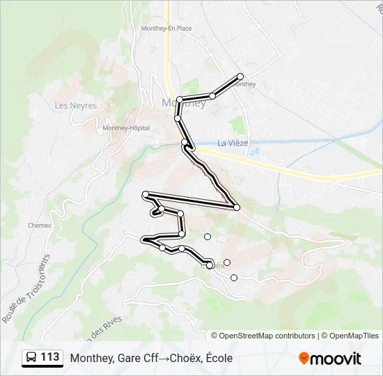 113 Bus Line Map