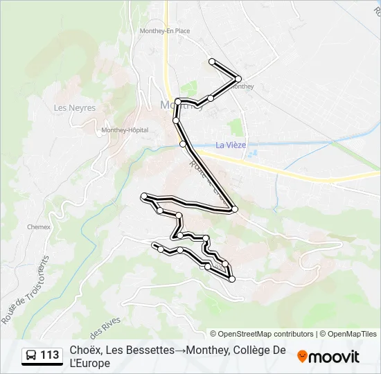 113 Bus Line Map