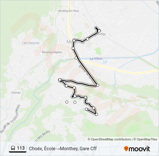 113 Bus Line Map