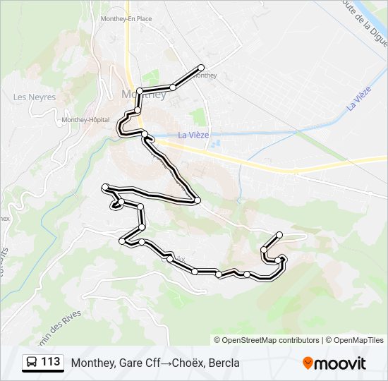 113 Bus Line Map