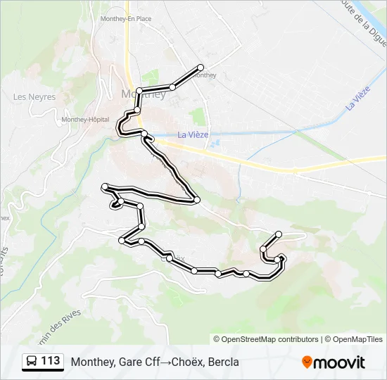 113 Bus Line Map