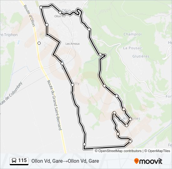 115 Bus Line Map