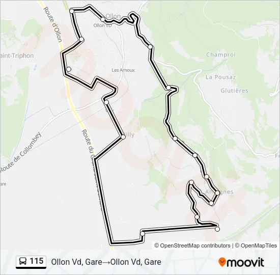 115 Bus Line Map