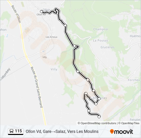 115 Bus Line Map