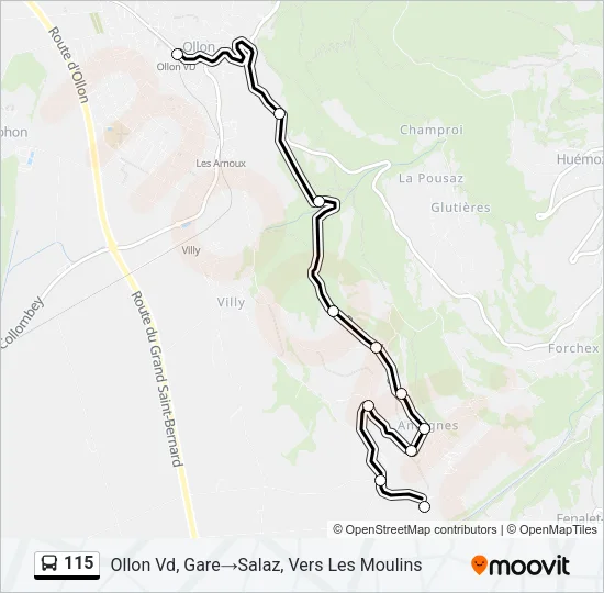 115 Bus Line Map
