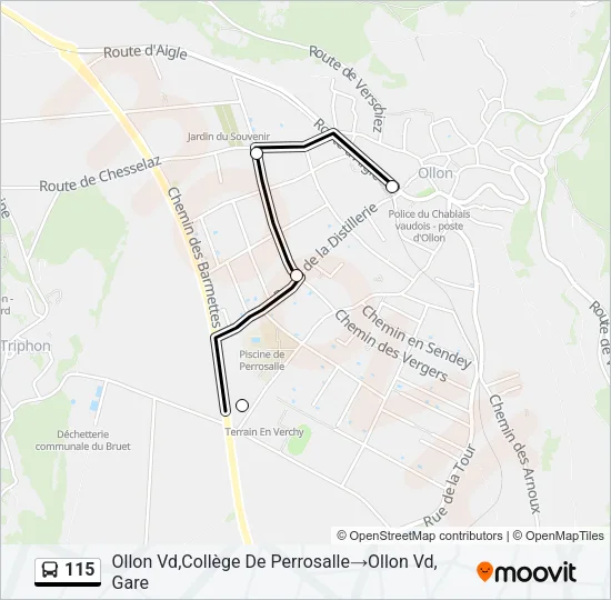 115 Bus Line Map