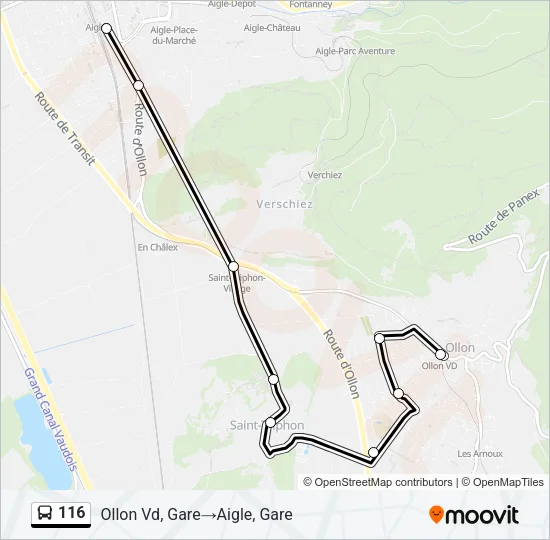 116 Bus Line Map