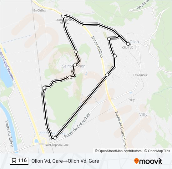116 Bus Line Map